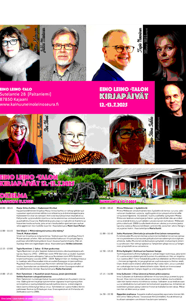 kirjailijapaivat Eino Leino talossa kajaanissa