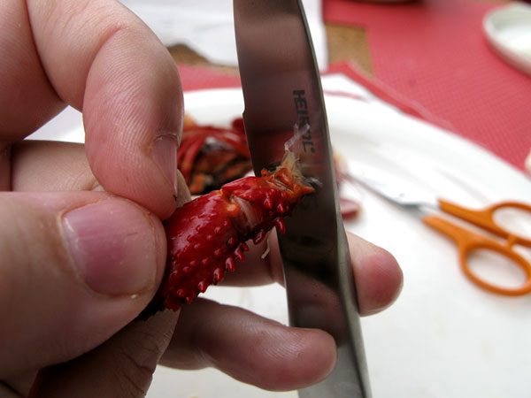 Rapuveitsellä olevan reiän avulla katkaistaan saksi